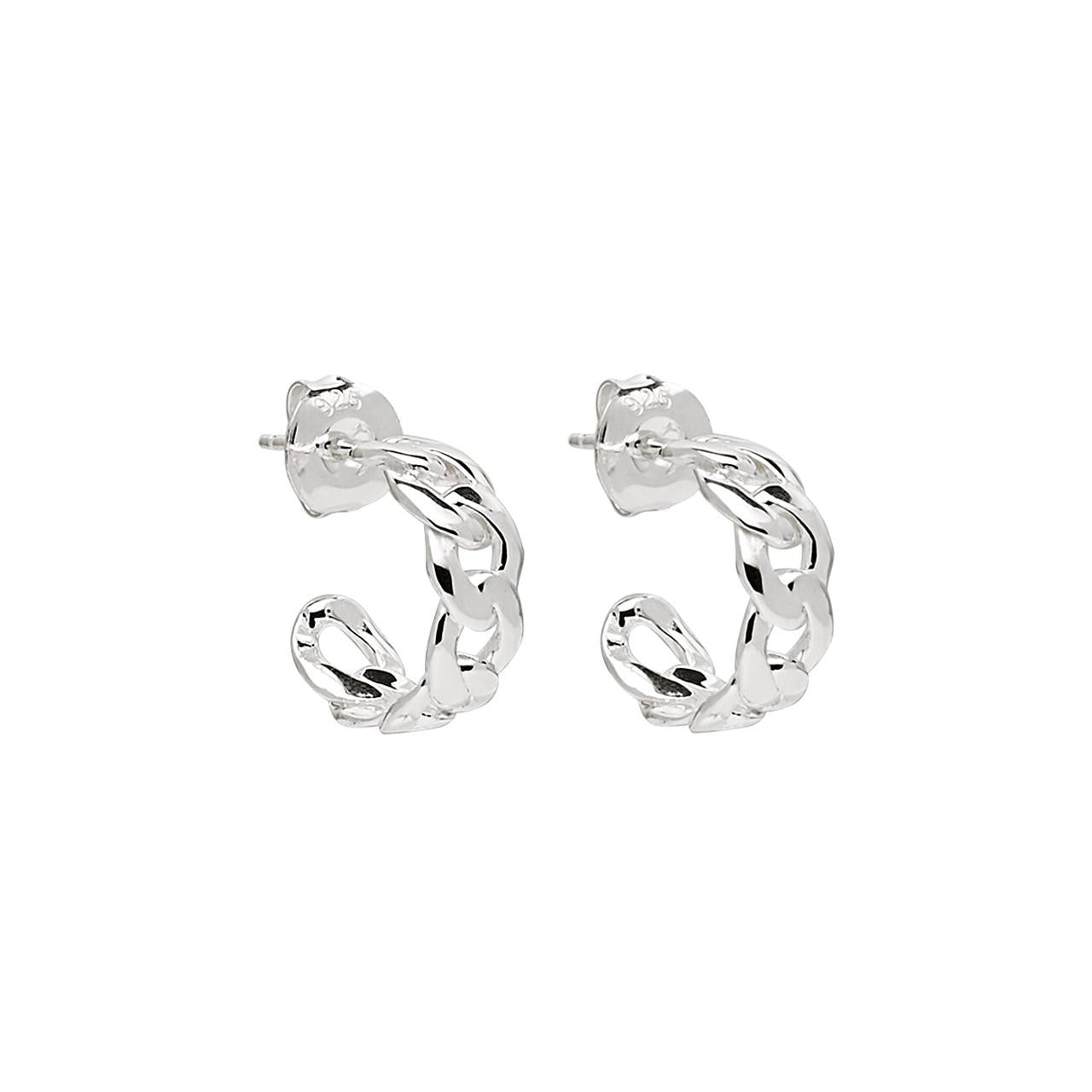 Curb Small Silver Hoop Earring Original Garansi Resmi